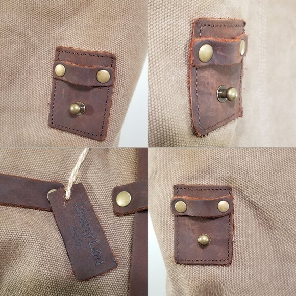 Canvas And Leather Bag Backpack Rucksac Quality Utility Travel Rustic Gorpcore - Picture 9 of 16